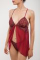 Nuisette sexy bonnet dentelle