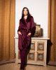 Robe de chambre à col châle en velour soft